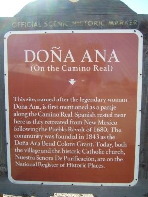 Doña Ana (On the Camino Real) Marker image. Click for full size.