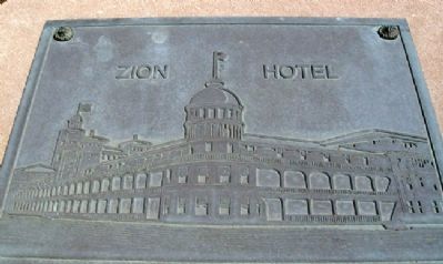 Zion Hotel Image on Marker image. Click for full size.