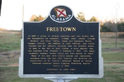 Freetown Marker (Side A). Click for full size. Freetown Marker (Side A) image. Click for full size.