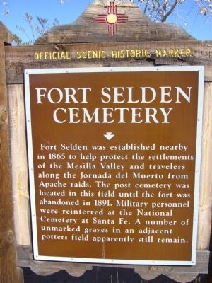 Fort Selden Cemetery Marker image. Click for full size.