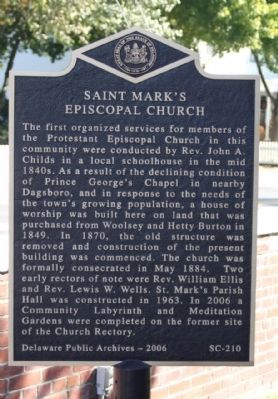 Saint Mark's Episcopal Church Marker image. Click for full size.