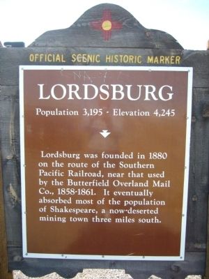 Lordsburg Marker image. Click for full size.