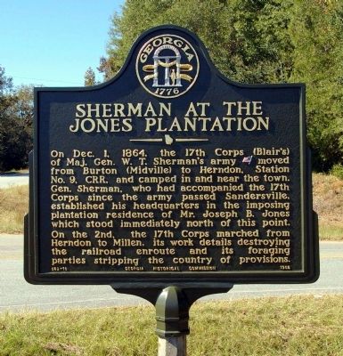 Sherman at the Jones Plantation Marker image. Click for full size.