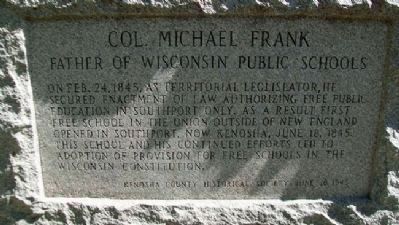 Colonel Michael Frank Memorial Detail. Click for full size. Colonel Michael Frank Memorial Detail image. Click for full size.