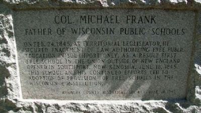 Colonel Michael Frank Memorial Detail image. Click for full size.