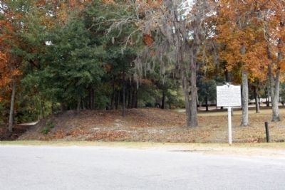 Confederate Lines Marker and remaining earthworks image. Click for full size.