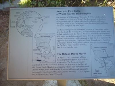 America's First Battle of World War II: The Philippines Marker image. Click for full size.