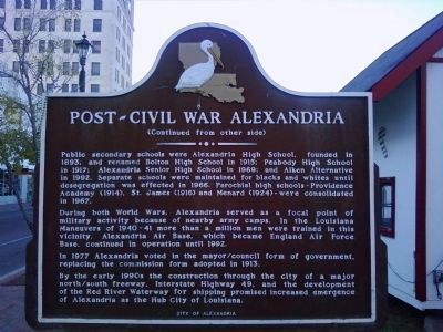Post-Civil War Alexandria Marker (Side B) image. Click for full size.
