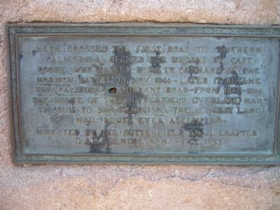 Here crossed the first road to Southern California Marker image. Click for full size.