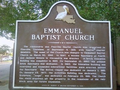 Emmanuel Baptist Church Marker image. Click for full size.