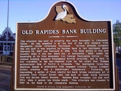 Old Rapides Bank Building Marker image. Click for full size.