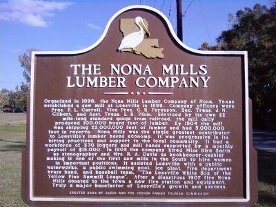 The Nona Mills Lumber Company Marker image. Click for full size.