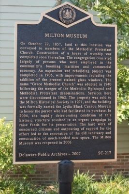 Milton Museum Marker image. Click for full size.
