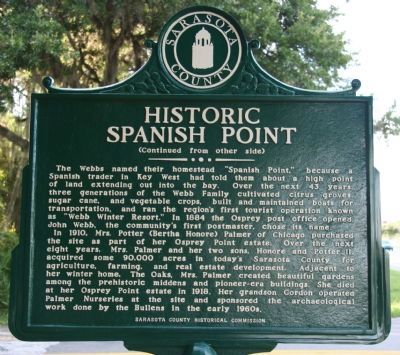 Historic Spanish Point Marker image. Click for full size.