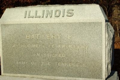 Battery F, 2nd Illinois Light Artillery Marker image. Click for full size.