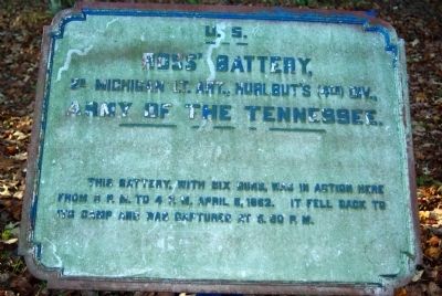 Ross' Battery, 2nd Michigan Light Artillery Marker. Click for full size. Ross' Battery, 2nd Michigan Light Artillery Marker image. Click for full size.