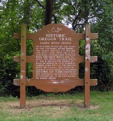 Sandy River Bridge Marker. Click for full size. Sandy River Bridge Marker image. Click for full size.