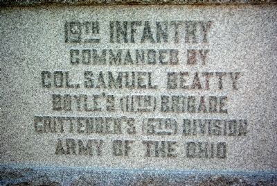 19th Ohio Infantry Marker. Click for full size. 19th Ohio Infantry Marker image. Click for full size.