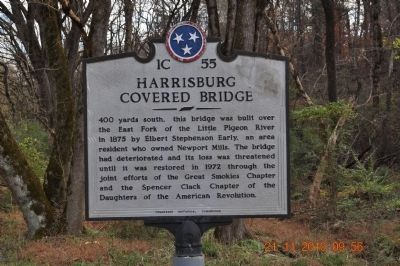 Harrisburg Covered Bridge Marker. Click for full size. Harrisburg Covered Bridge Marker image. Click for full size.