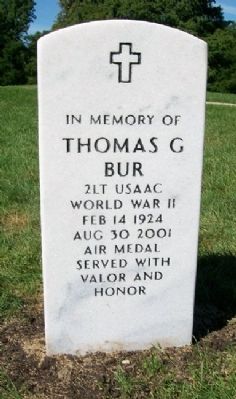 Thomas G. Bur Memorial Grave Marker image. Click for full size.