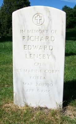 Richard E. Lensby Memorial Grave Marker image. Click for full size.