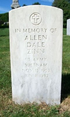 Allen D. Zinn Memorial Grave Marker image. Click for full size.
