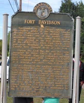 Fort Davidson Marker - Front image. Click for full size.