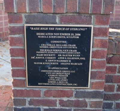 Sterling High School Memorial Marker -<br><i>"Raise High the Torch of Sterling!"</i> image. Click for full size.