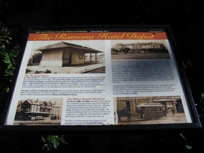 The Ramona Hotel Depot Marker image. Click for full size.