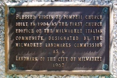 Blessed Virgin of Pompeii Church Landmark Marker. Click for full size. Blessed Virgin of Pompeii Church Landmark Marker image. Click for full size.