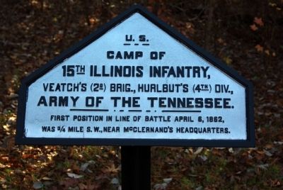 15th Illinois Infantry Camp Marker image. Click for full size.