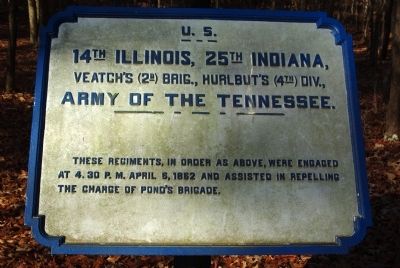 14th Illinois - 25th Indiana Marker image. Click for full size.
