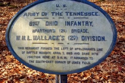 81st Ohio Infantry Marker. Click for full size. 81st Ohio Infantry Marker image. Click for full size.