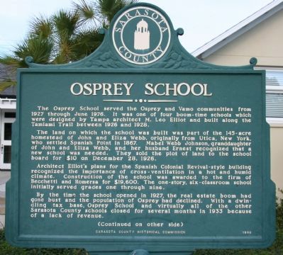 Osprey School Marker image. Click for full size.