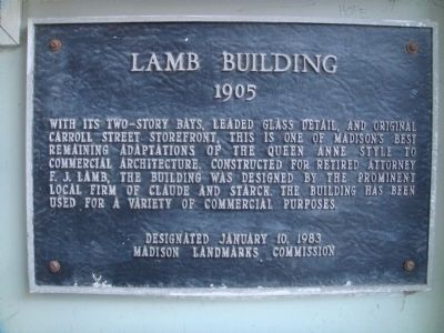 Lamb Building Marker. Click for full size. Lamb Building Marker image. Click for full size.
