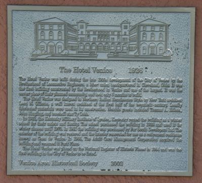 The Hotel Venice Marker image. Click for full size.