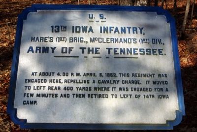 13th Iowa Infantry Marker. Click for full size. 13th Iowa Infantry Marker image. Click for full size.