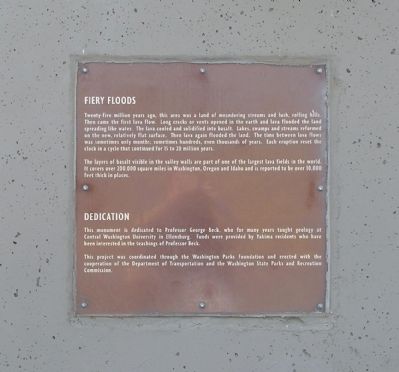 Detail of the Fiery Floods (center) plaque image. Click for full size.