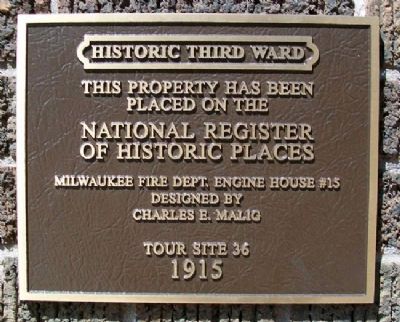 Milwaukee Fire Dept Engine House #15 Marker image. Click for full size.