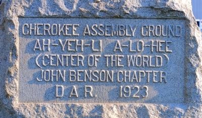 Cherokee Assembly Ground Marker. Click for full size. Cherokee Assembly Ground Marker image. Click for full size.