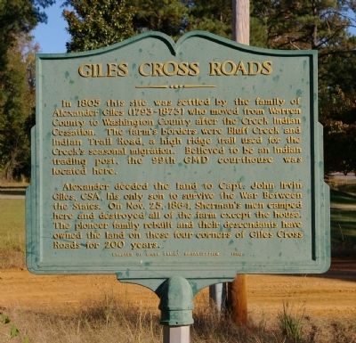 Giles Cross Roads Marker image. Click for full size.