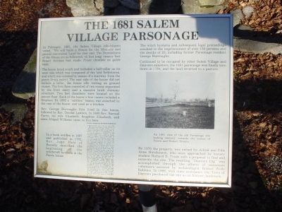 The 1681 Salem Village Parsonage Marker image. Click for full size.