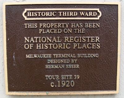 Milwaukee Terminal Building Marker image. Click for full size.