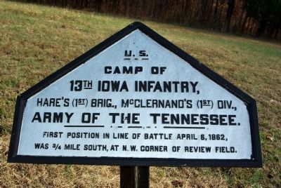 13th Iowa Infantry Camp Marker image. Click for full size.
