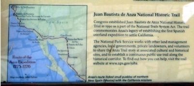 Juan Bautista de Anza National Historic Trail. Click for full size. Juan Bautista de Anza National Historic Trail image. Click for full size.