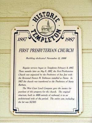 First Presbyterian Church Marker. Click for full size. First Presbyterian Church Marker image. Click for full size.