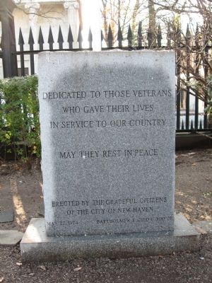 Grove Street Cemetery Veterans Memorial. Click for full size. Grove Street Cemetery Veterans Memorial image. Click for full size.