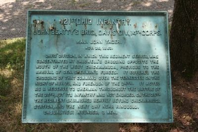 121st Ohio Infantry. Marker. Click for full size. 121st Ohio Infantry. Marker image. Click for full size.