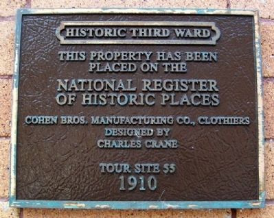 Cohen Brothers Manufacturing Co. Marker. Click for full size. Cohen Brothers Manufacturing Co. Marker image. Click for full size.