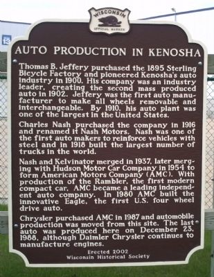 Auto Production in Kenosha Marker image. Click for full size.